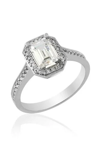 14 Ayar Altın Baget Taşlı Yüzük Resim 1