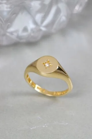 14 Ayar Altın Kuzey Yıldızı Yüzük Resim 2