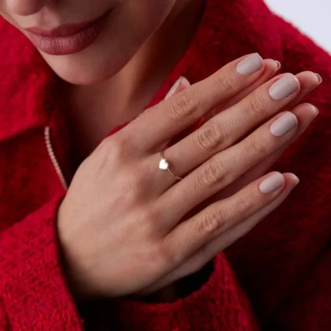 Burgu Çerçeve Kalp Yüzük Resim 1