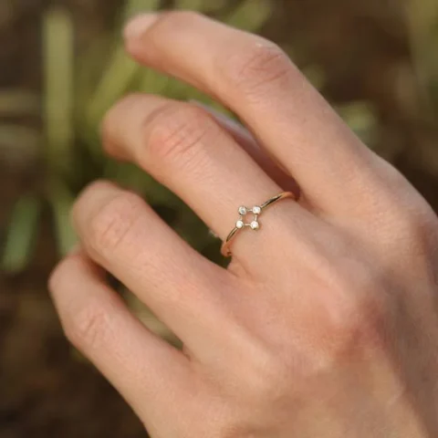 Dört Kenar Taşlı Yüzük Resim 1