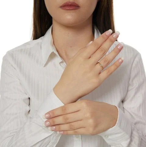 Firuze Taşlı Göz Modeli Altın Yüzük Resim 2