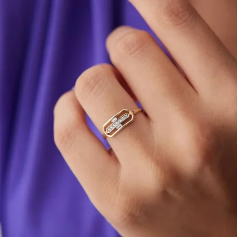 Geometrik Taşlı Yüzük Resim 2