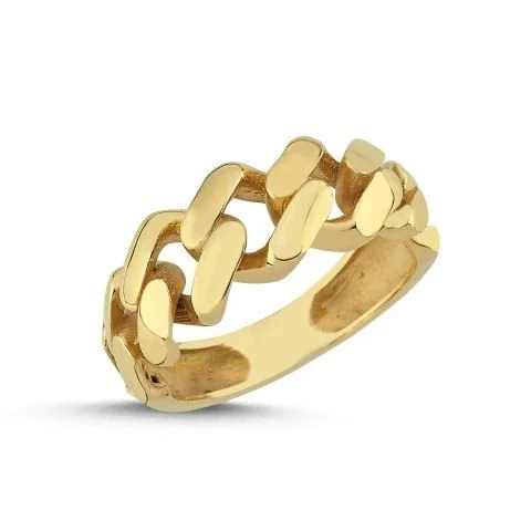 Gurmet Örgü Modeli Taşsız Altın Yüzük Resim 1