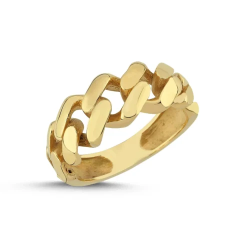 Gurmet Örgü Modeli Taşsız Altın Yüzük Resim 2