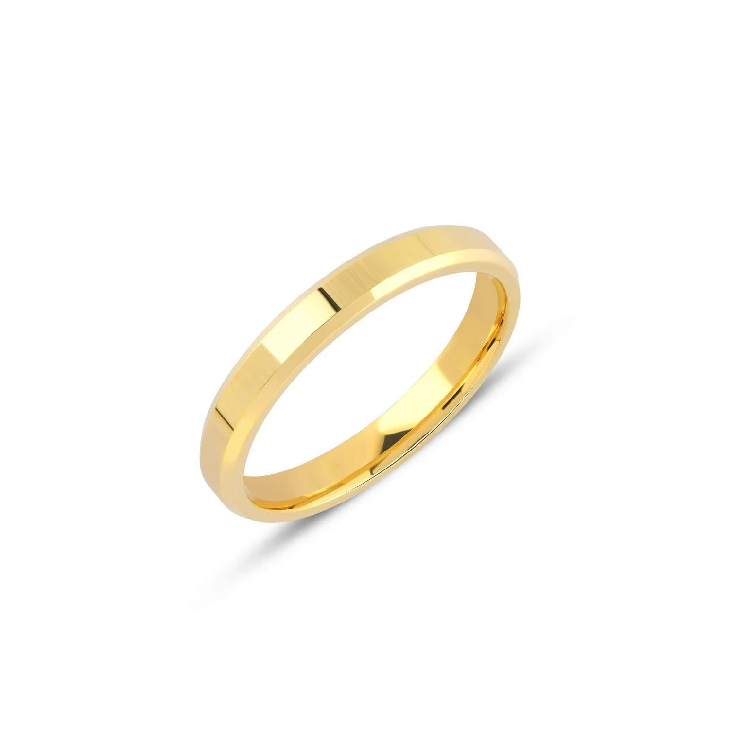 İçi Dolu Düz Pahlı Klasik Alyans 3mm Resim 2