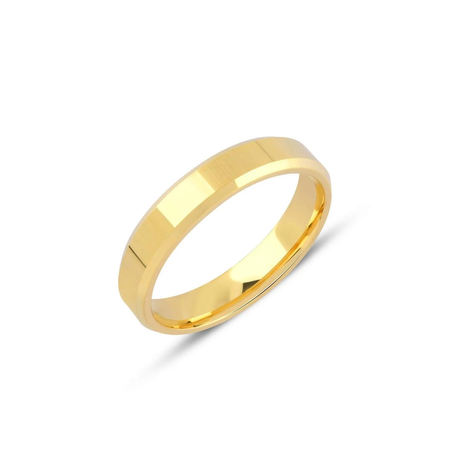 İçi Dolu Düz Pahlı Klasik Alyans 4mm Resim 2