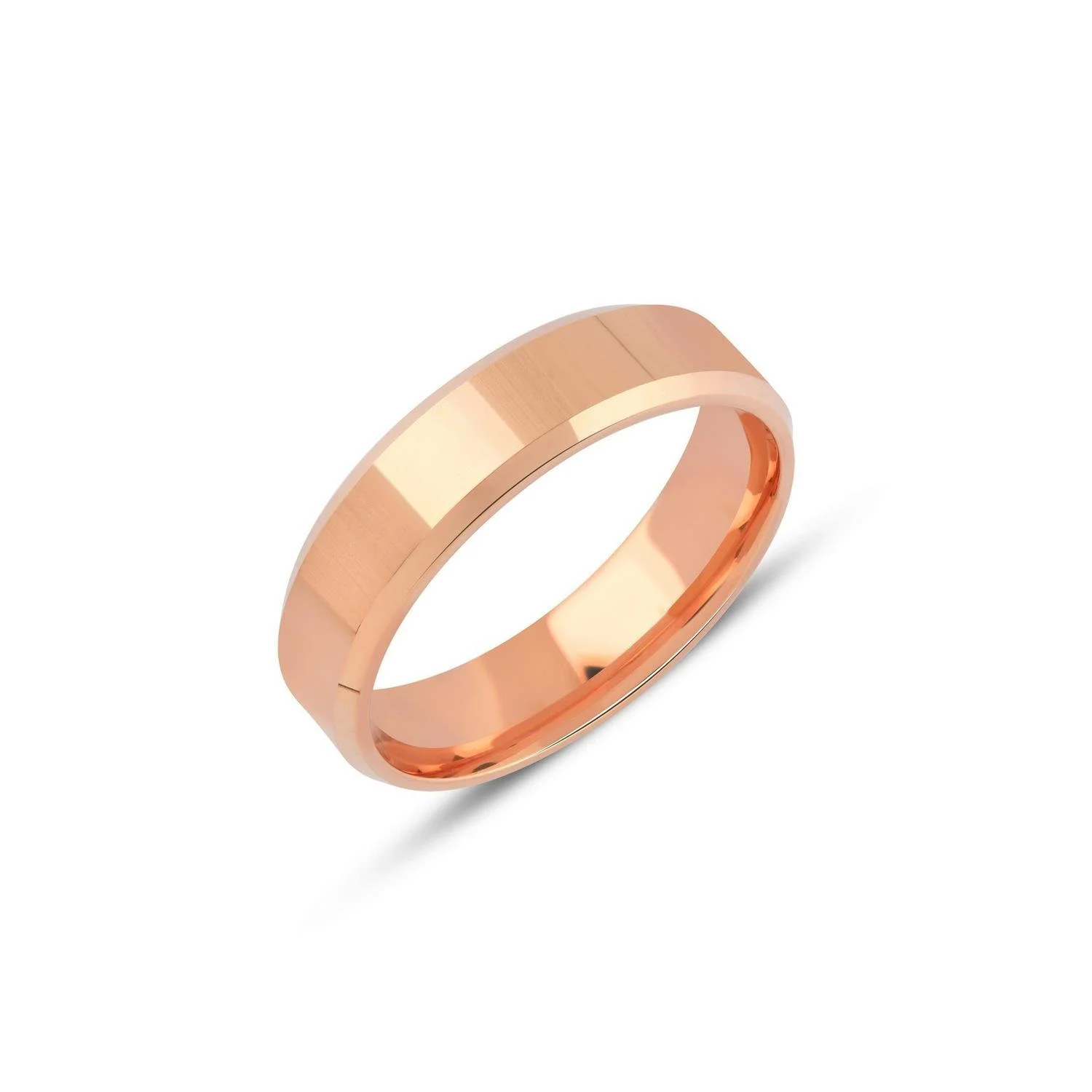 İçi Dolu Düz Pahlı Klasik Alyans 5mm Resim 1