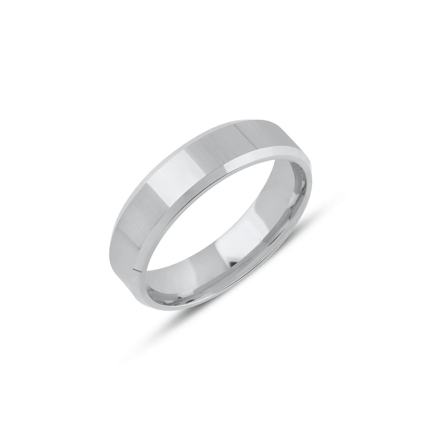 İçi Dolu Düz Pahlı Klasik Alyans 5mm Resim 2