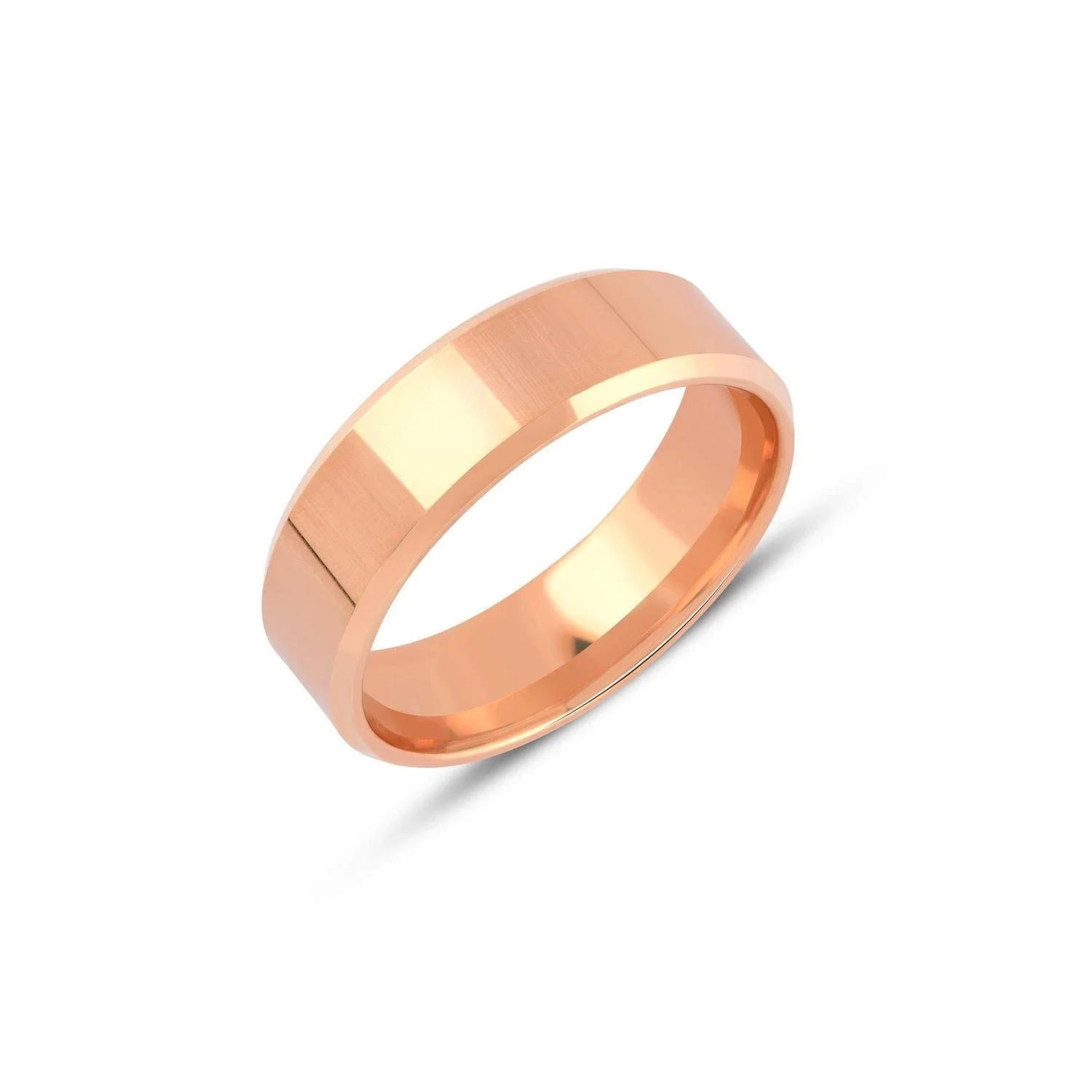 İçi Dolu Düz Pahlı Klasik Alyans 6mm Resim 2