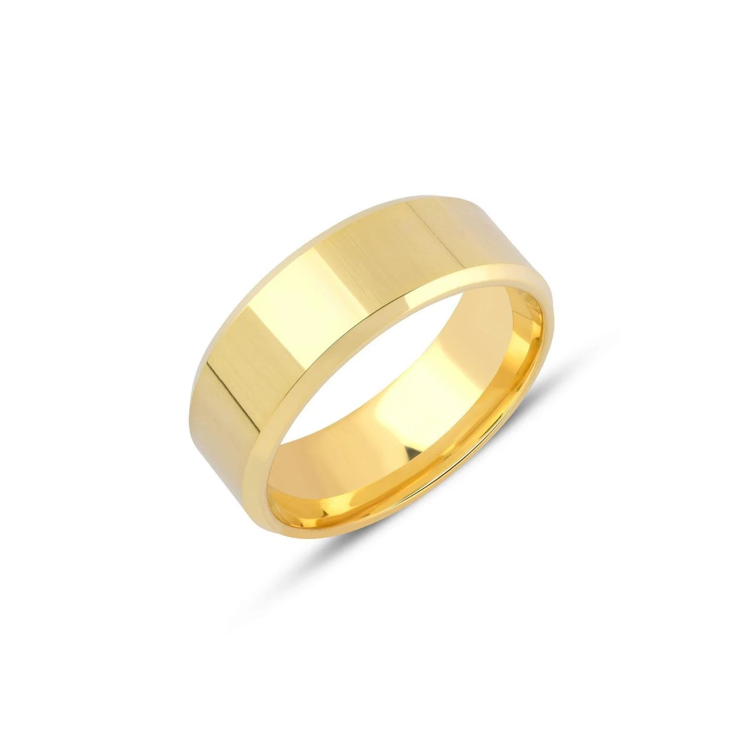 İçi Dolu Düz Pahlı Klasik Alyans 7mm Resim 1