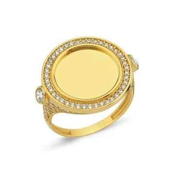 İsime Özel Taşlı Plakalı Altın Yüzük Resim 2