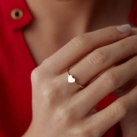 Sade Kalp Yüzük Resim 1