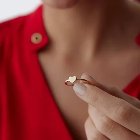 Sade Kalp Yüzük Resim 2