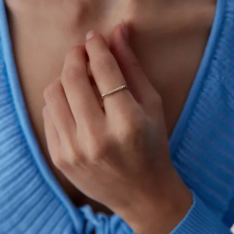 Taşlı Çubuk Yüzük Resim 2