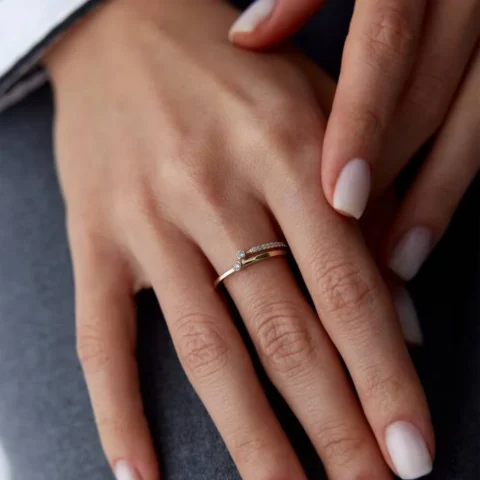 Yarımtur İkili Yüzük Resim 1