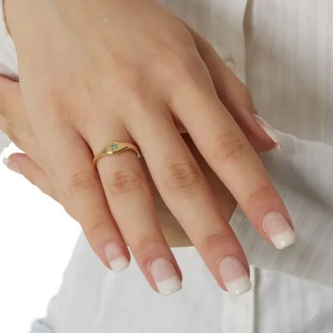 Yıldız Modeli Firuze Taşlı Yüzük Resim 1